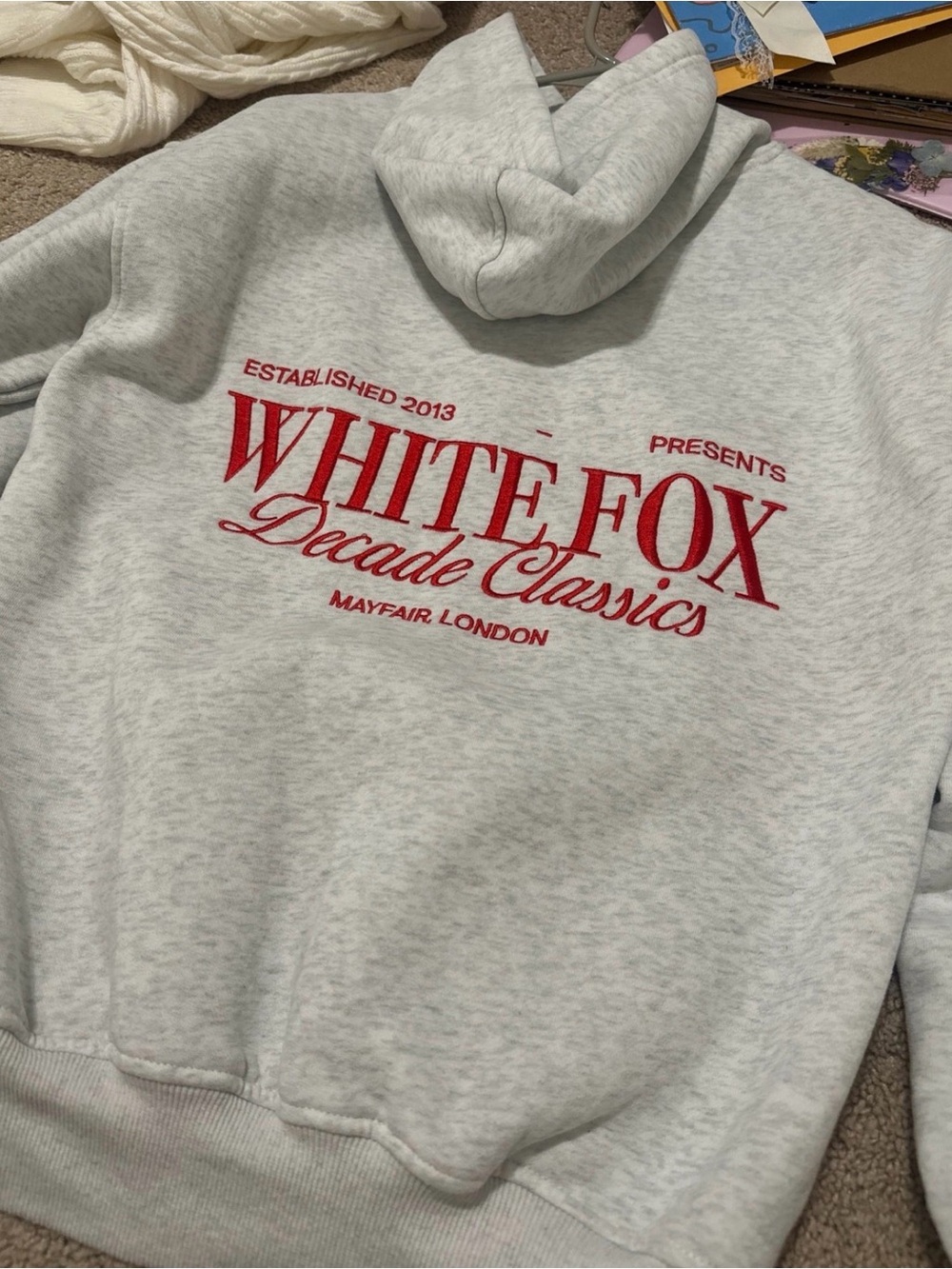 White fox hoodie